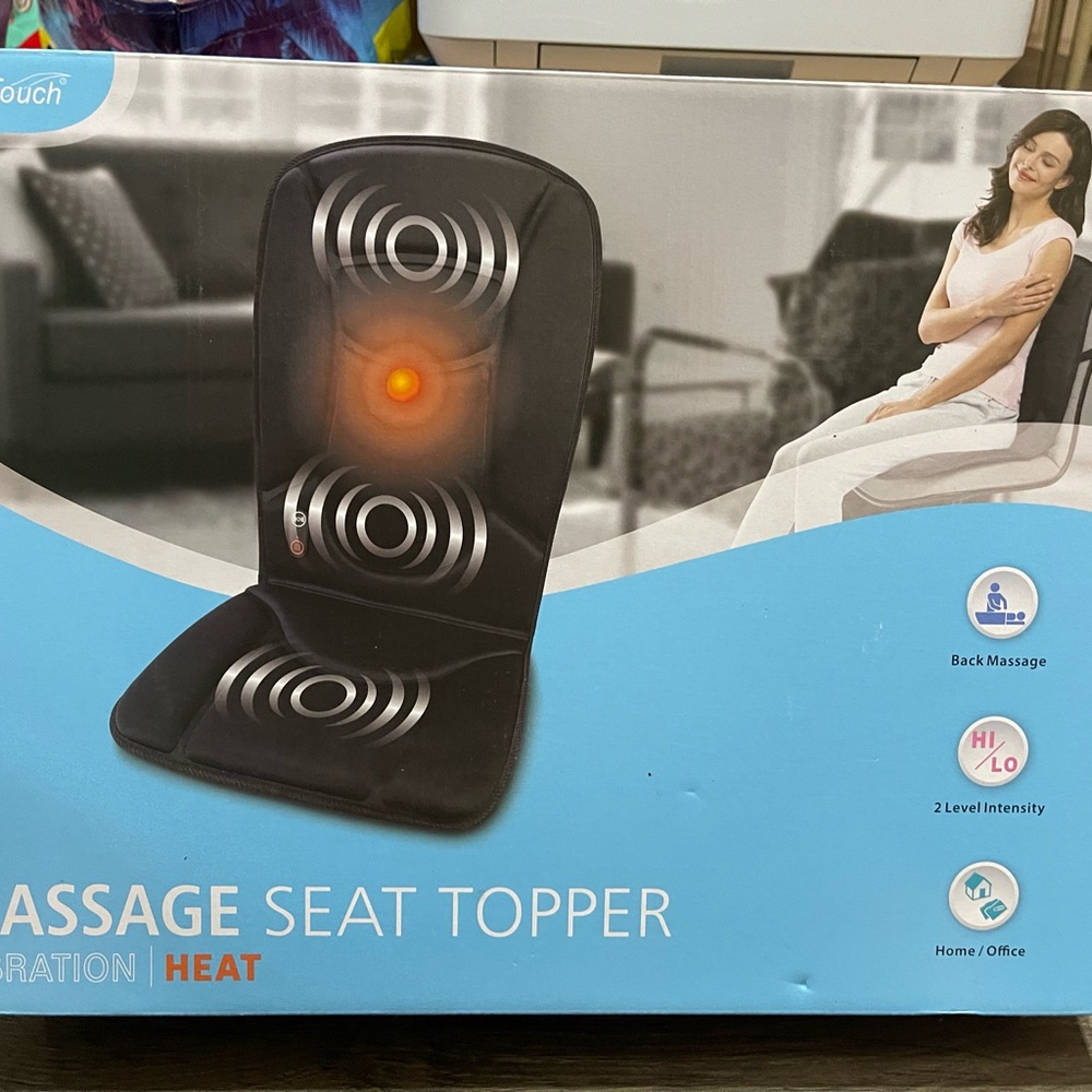 HealthTouch Black Massage Seat Topper - Picture 2 of 4